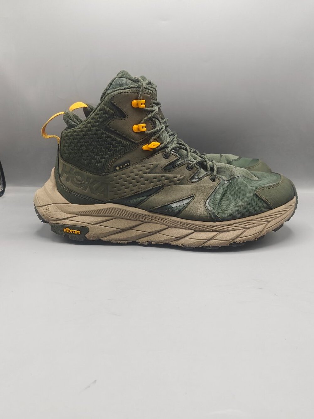 Hoka One One Shoes Men's 13D Green M Anacapa Mid GTX Vibram 1122018 TRYL